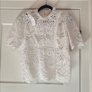 Sezane Eglantine Blouse Guipure Écru - Size 36
